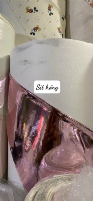  vải simili gương lót nhung khổ 1m4 màu hồng