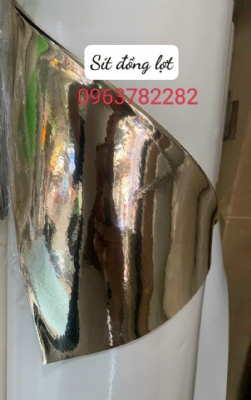 1m vải simili gương lót nhung khổ 1m4 màu đồng lợt