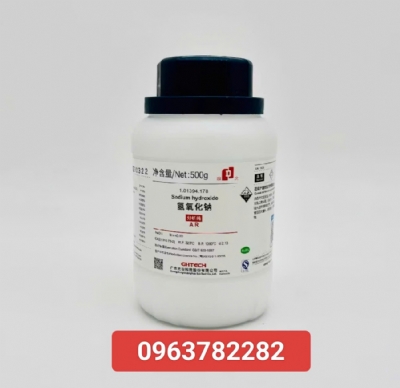 NaOH làm xà phòng [Sodium hydroxide hay natri hydroxit, Chai 500G, AR, GHTECH, Ca...