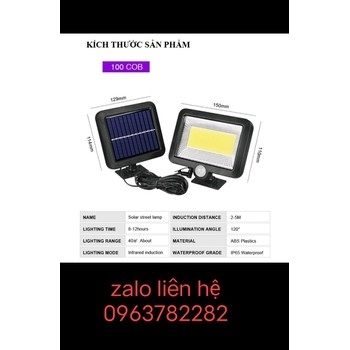 Đèn 100 led năng lượng mặt trời pin tách rời có điều khiển từ xa