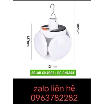 Đèn Led Cắm Trại Năng Lượng Mặt Trời Có Móc Treo