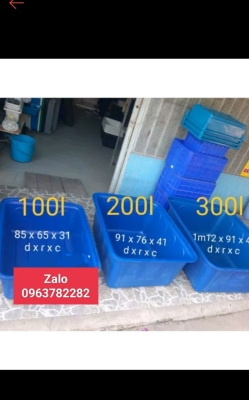 1 thùng 200l xanh dương hình chữ nhât